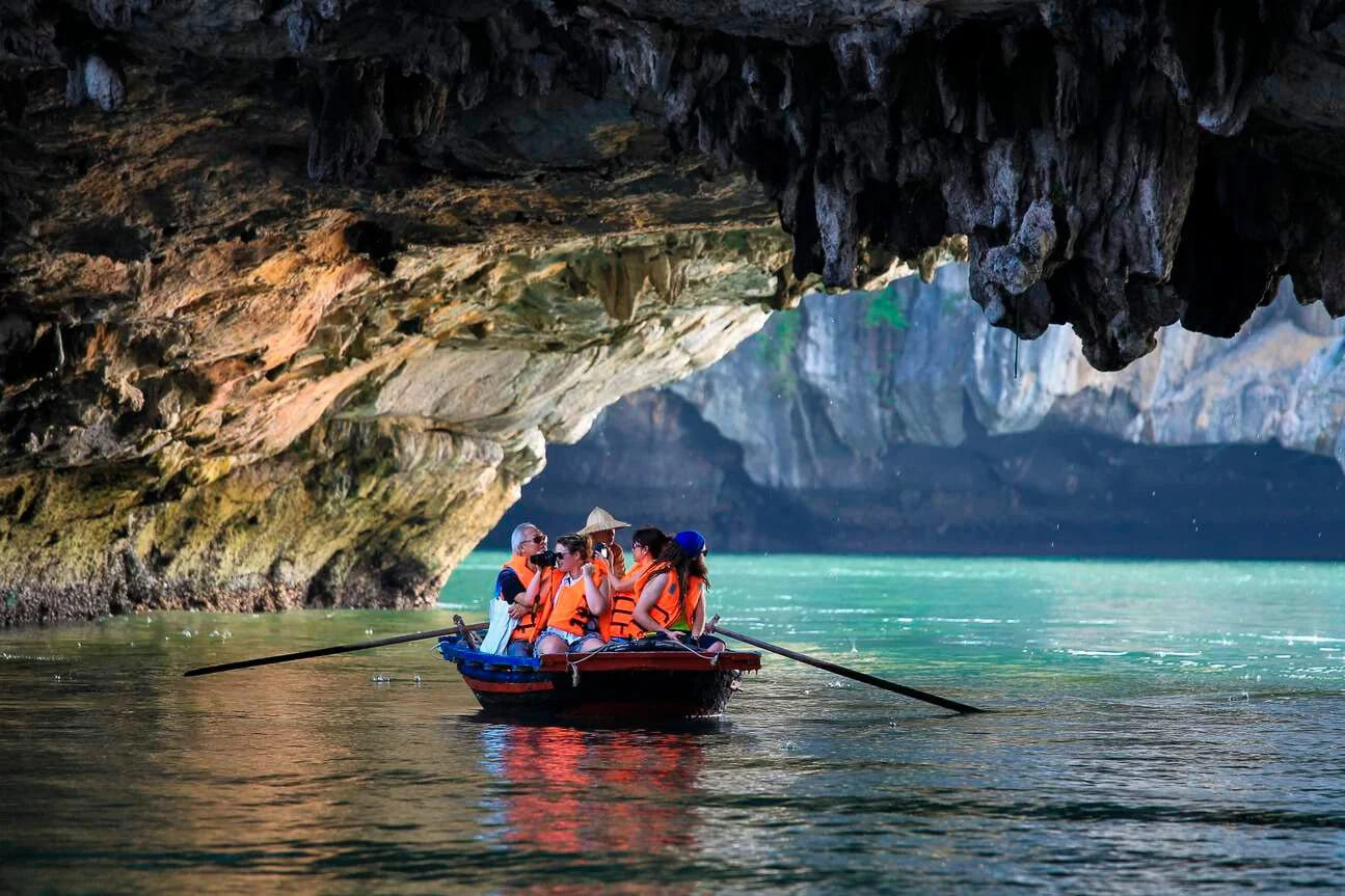 Kayaking through Dark and Bright Cave