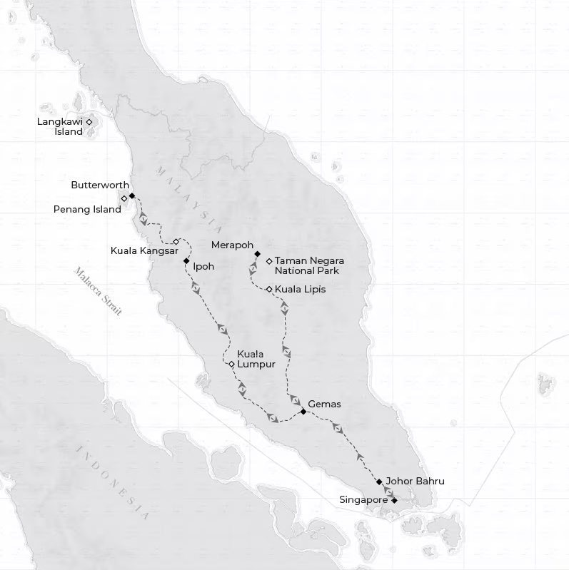 EASTERN & ORIENTAL EXPRESS route map