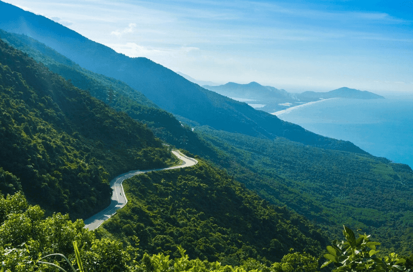 Hai Van Pass on Vietnam Reunification Express route Hai Van Pass on Vietnam Reunification Express route