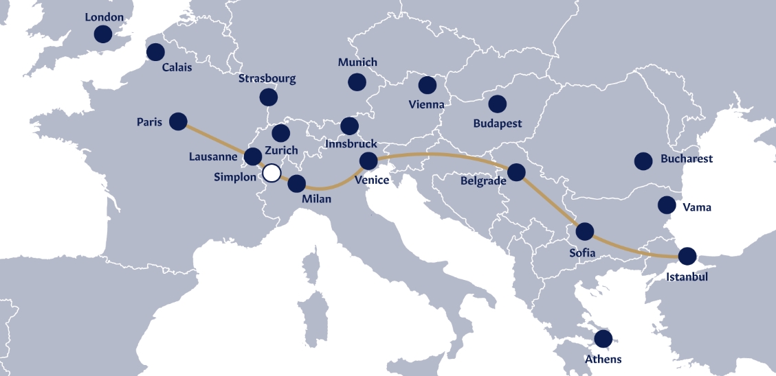 Simplon Orient Express Route map