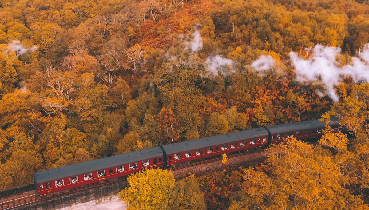 british train track in spring