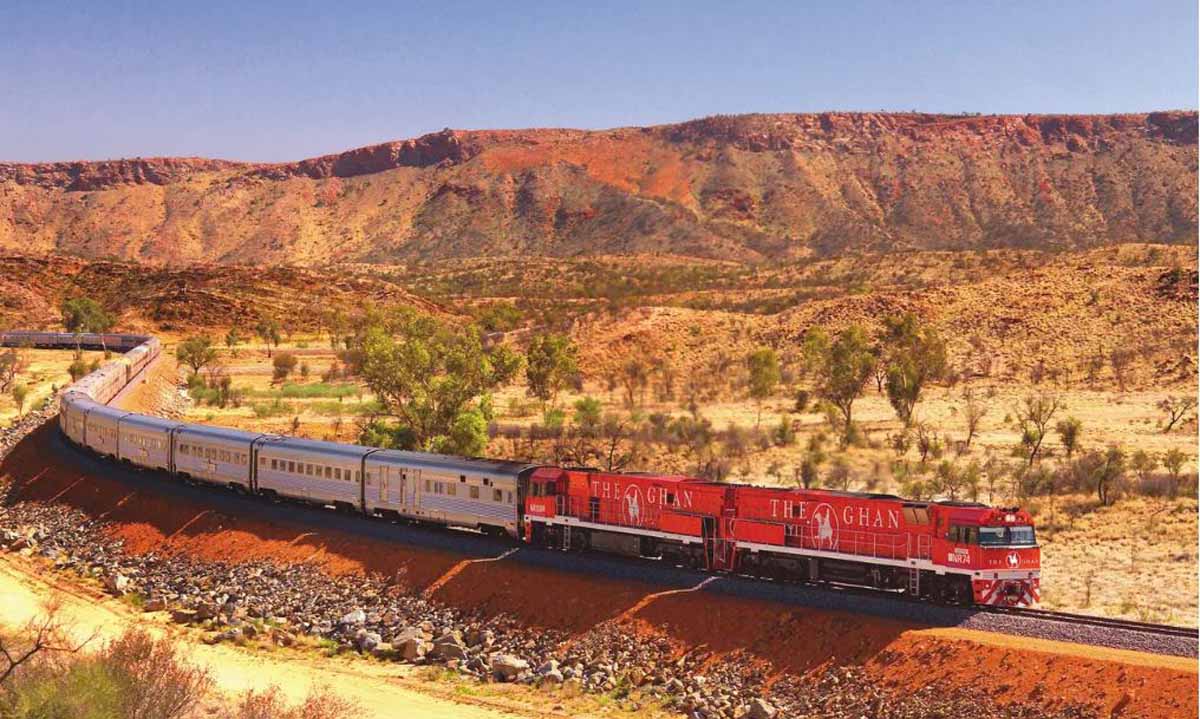 the ghan train in australia red outback